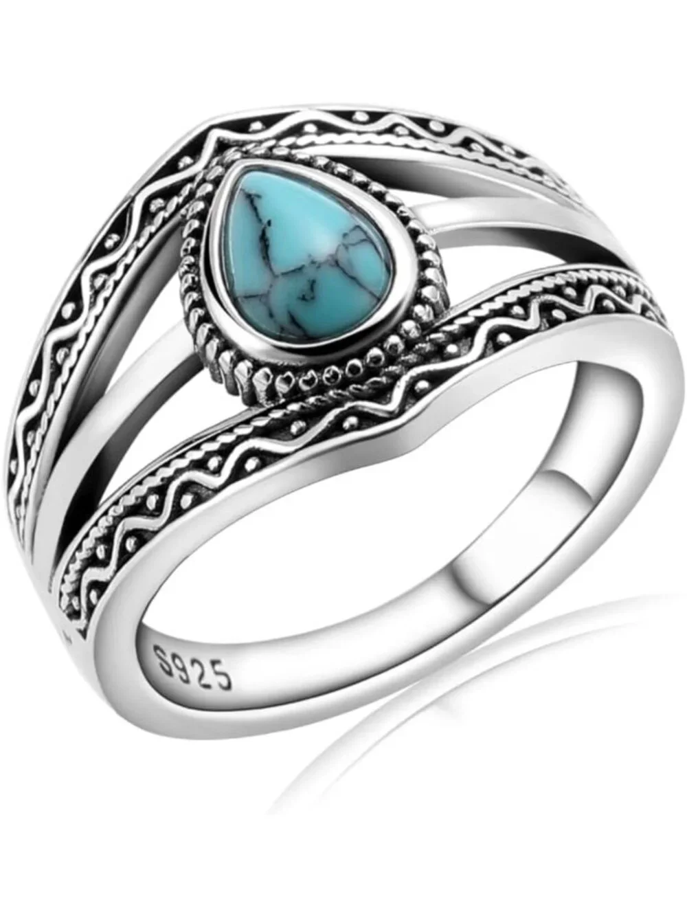 Boho Turquoise Statement Ring for Women | Sterling Silver Western Jewelry Gift